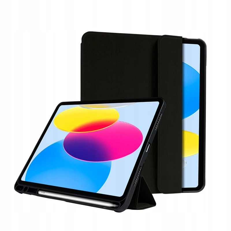 Crong FlexFolio CRG-FXF-IPD109-BLK custodia folio per iPad 10.9 (2022) / iPad 11 (2025), 27,7 cm (10,9 pollici), con supporto per Apple Pencil, nera