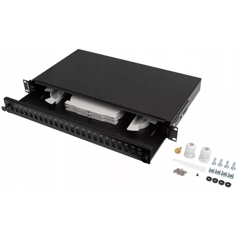 Patch panel in fibra ottica rack 1U 24x SC/LC 19