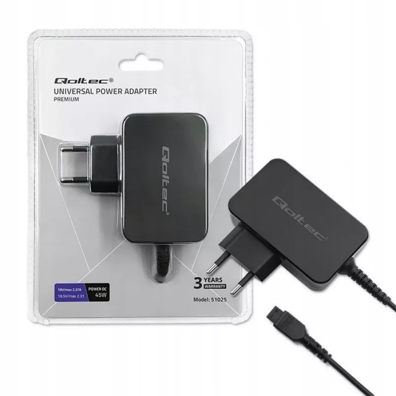 Alimentatore/convertitore di tensione Qoltec 51025 per interni nero