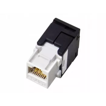Connettore maschio RJ45 Alantec MB001, connettore femmina dritto, contatti placcati oro, AWG 22/24, 568 A, termoplastica, nero/bianco