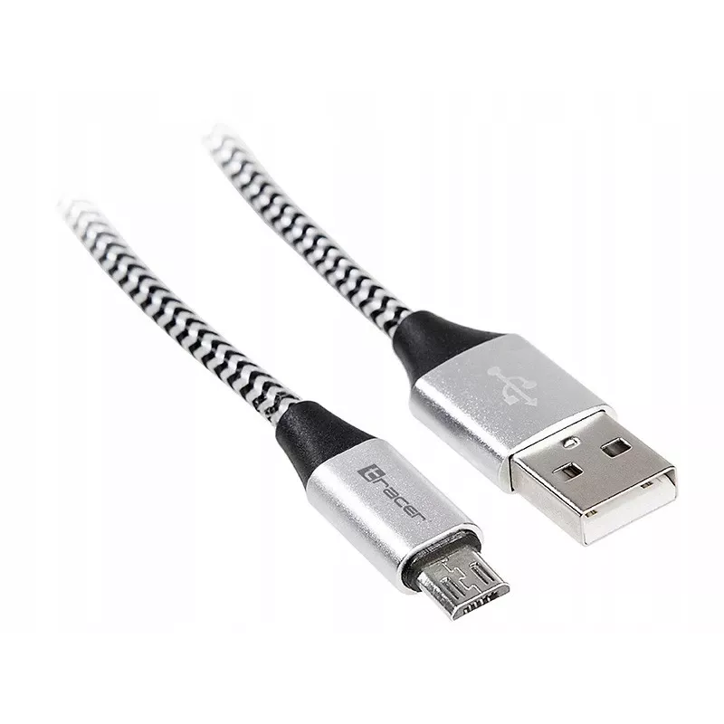 Cavo USB Tracer TRAKBK46928 1m USB A Micro-USB B nero argento