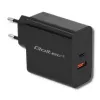 Qoltec 51716 caricabatterie da parete 63 W, USB-C PD + USB QC 3.0, 5-20 V 1,5-3 A, nero