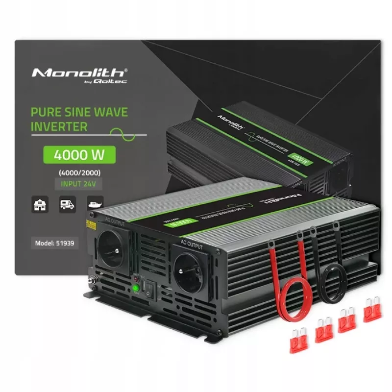 Qoltec Monolith Adattatore/convertitore di corrente auto 4000 W Nero