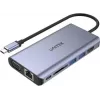UNITEK uHUB O8+ hub USB 3.2 Gen 1 Type-C con filo, grigio, 100W Power Delivery