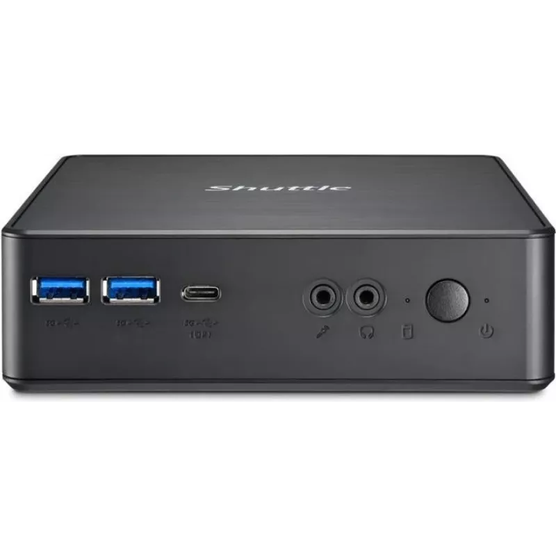 Shuttle XPC Nano PC NC40U5, Intel Core i5-1235U, 1x HDMI, 1x DP, 1x USB-C/DP, 6x USB3.2, 1x alloggiamento 2,5 inch, 2x M.2, 1x LAN, RAID, funzionamento continuo 24/7, incl. VESA e supporto