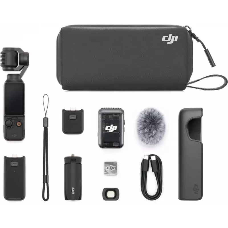 DJI Osmo Pocket 3 Creator Combo – 1 CMOS Videocamera gimbal, 4K/120fps, 2 touchscreen OLED