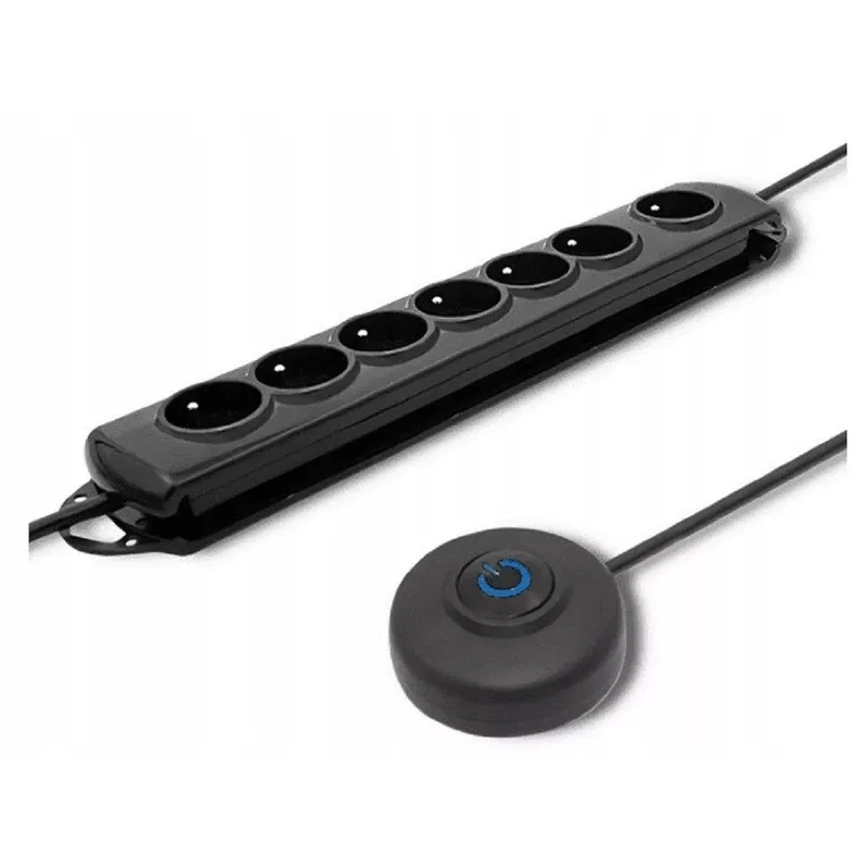 Protezione da sovratensione Qoltec 50171 nero 7 prese AC 230V 1,5m