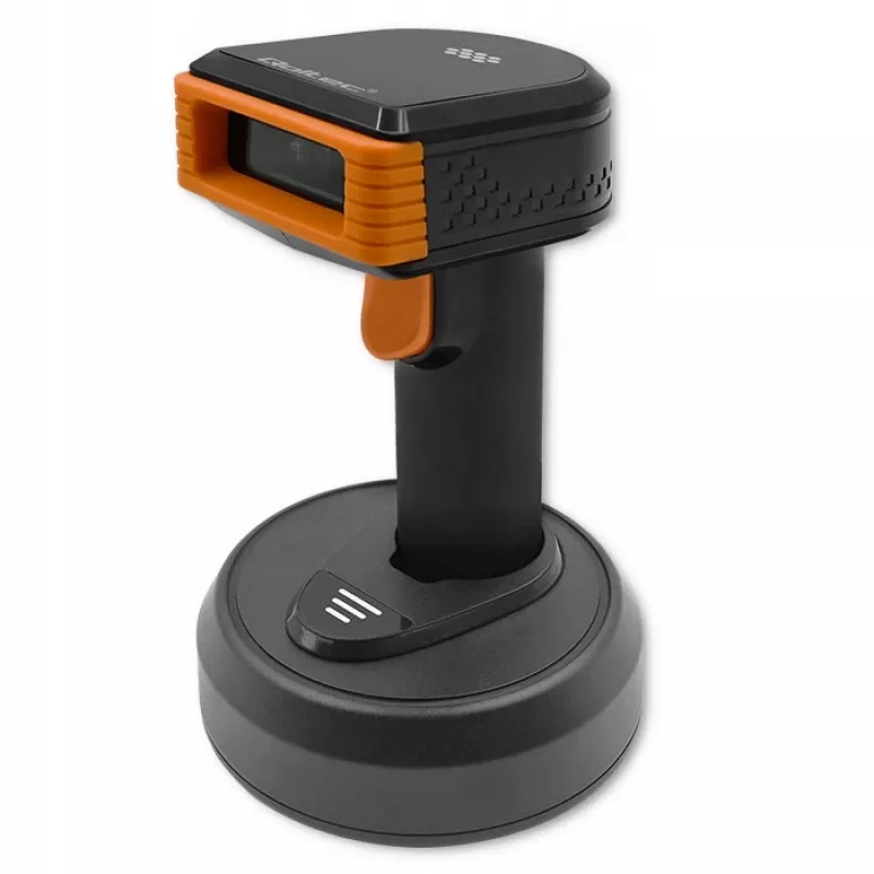 Lettore di codici a barre wireless QOLTEC 50878 1D/2D con base di ricarica