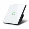 Interruttore luce touch MACLEAN MCE701W singolo in vetro bianco tasto quadrato
