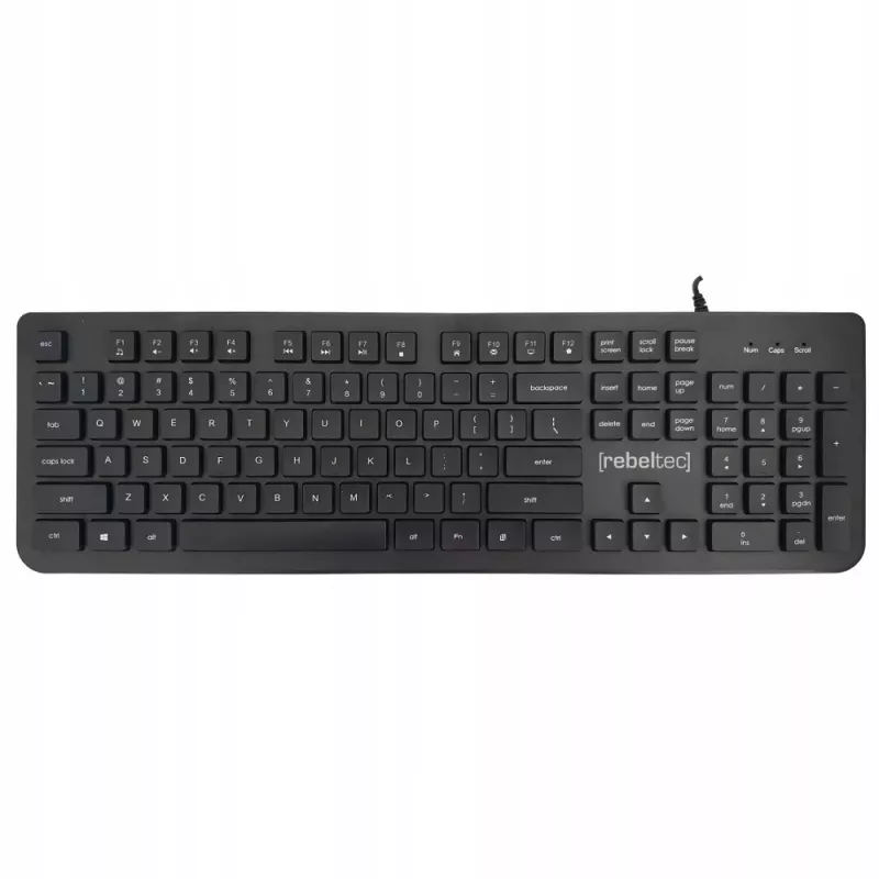 Tastiera USB con filo full size Rebeltec Spiro RBLKLA00041 — nera