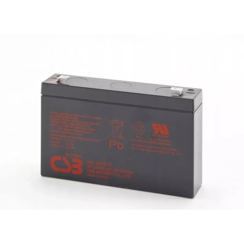 Batteria ricaricabile al piombo-acido csb HRL634WF2 6V 9Ah per backup e UPS
