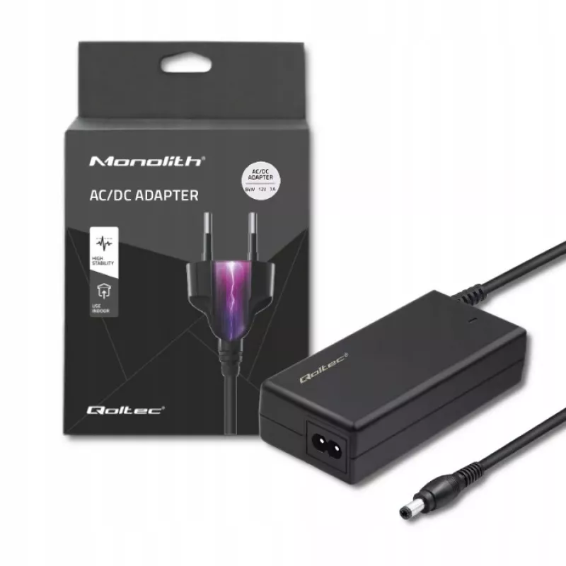 Qoltec 84W alimentatore desktop | 12V | 7A | 5,5*2,5 | +cavo di alimentazione