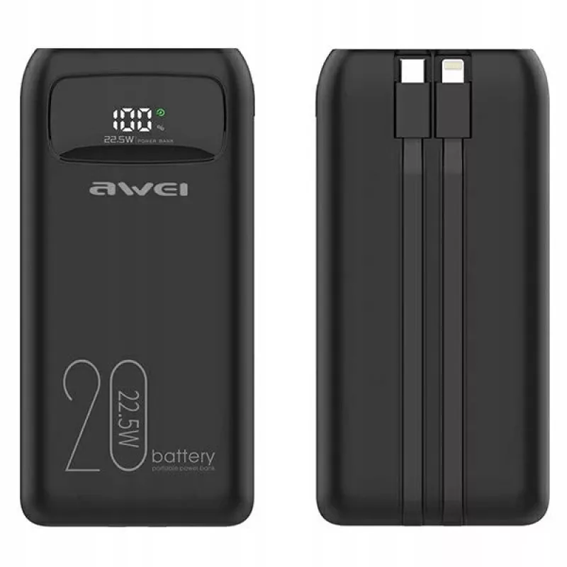 Powerbank 20000mAh P169 K 22.5W USB-C + cavo Apple