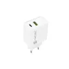 Caricabatterie rapido da parete NATEC RIBERA 12V 20W USB-C PD 3.0 + USB-A Samsung AFC bianco