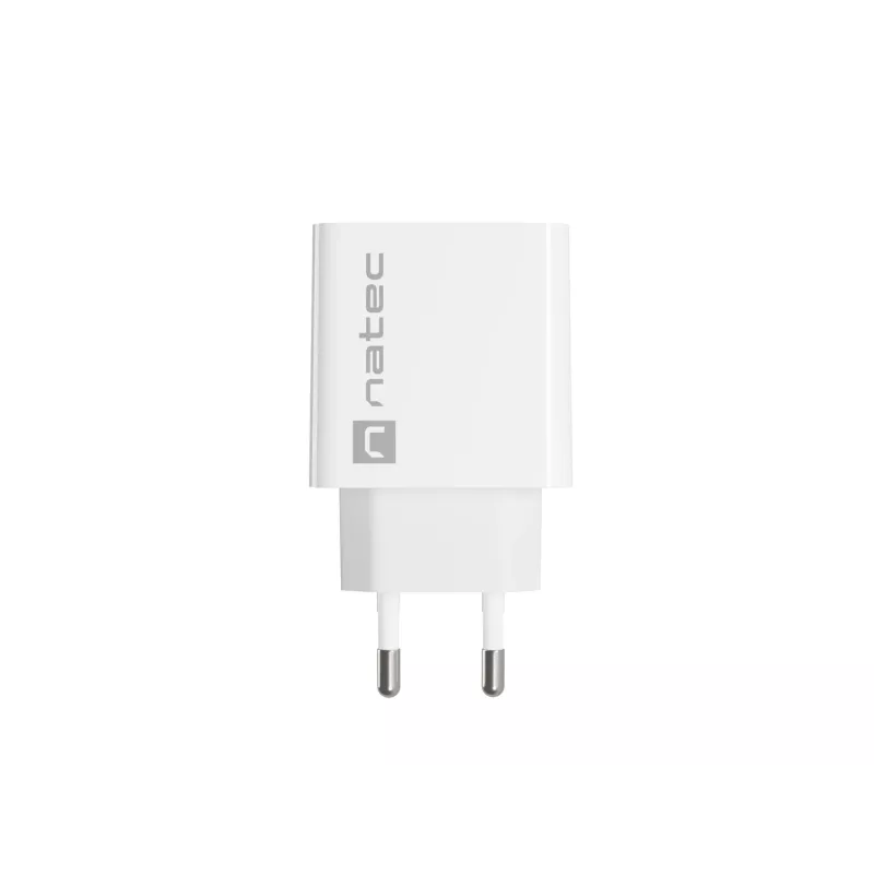 Caricabatterie rapido da parete NATEC RIBERA 12V 20W USB-C PD 3.0 + USB-A Samsung AFC bianco