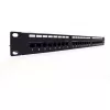 Patch panel 19 pollici 24 porte, CAT6, S/FTP, 1U, gestione cavi, nero (completo)