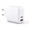 Caricabatterie da parete Aukey PA-B3 bianco GaN 65W USB-C / USB-A caricabatterie rapido