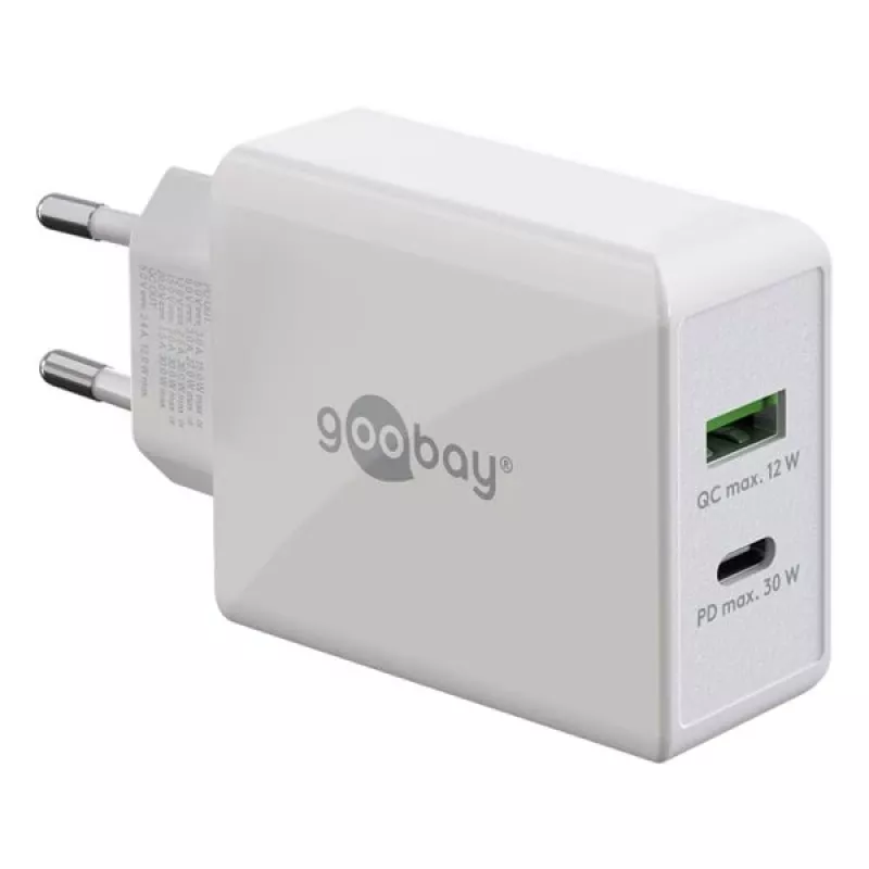 Goobay Dual USB-C™ PD (Power Delivery) caricabatterie rapido (30 W) (61674)