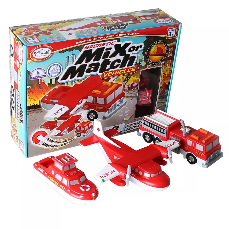 Set veicoli Popular Playthings Mix or Match Vehicles Fire and Rescue