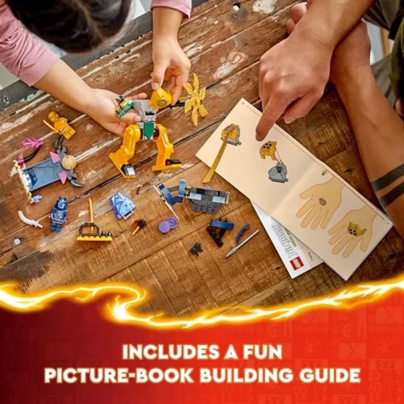 LEGO NINJAGO Mech da battaglia di Arin action figure giocattolo ninja per ragazzi e ragazze da 4 anni, set Dragons Rising con minifigure Arin e mini-kata