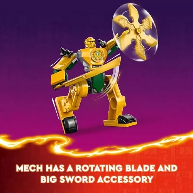 LEGO NINJAGO Mech da battaglia di Arin action figure giocattolo ninja per ragazzi e ragazze da 4 anni, set Dragons Rising con minifigure Arin e mini-kata