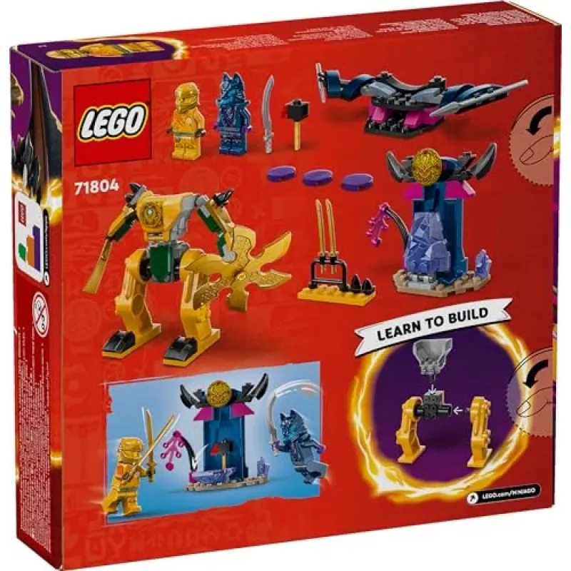 LEGO NINJAGO Mech da battaglia di Arin action figure giocattolo ninja per ragazzi e ragazze da 4 anni, set Dragons Rising con minifigure Arin e mini-kata