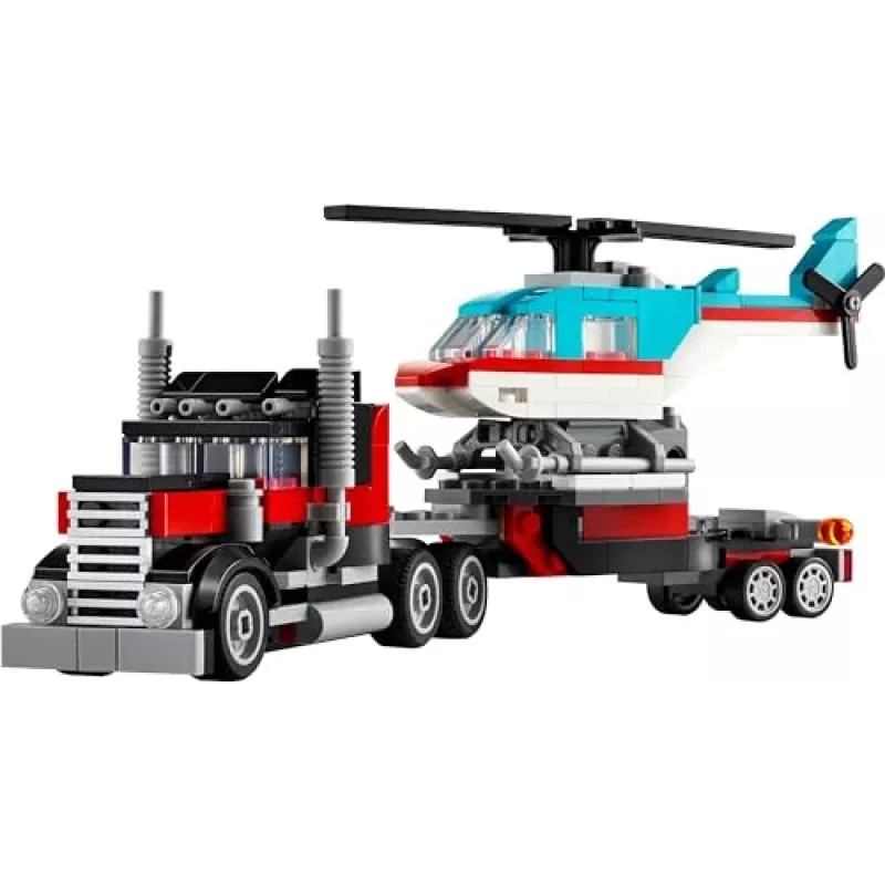 LEGO Creator 3-in-1 31146 Camion con pianale e elicottero