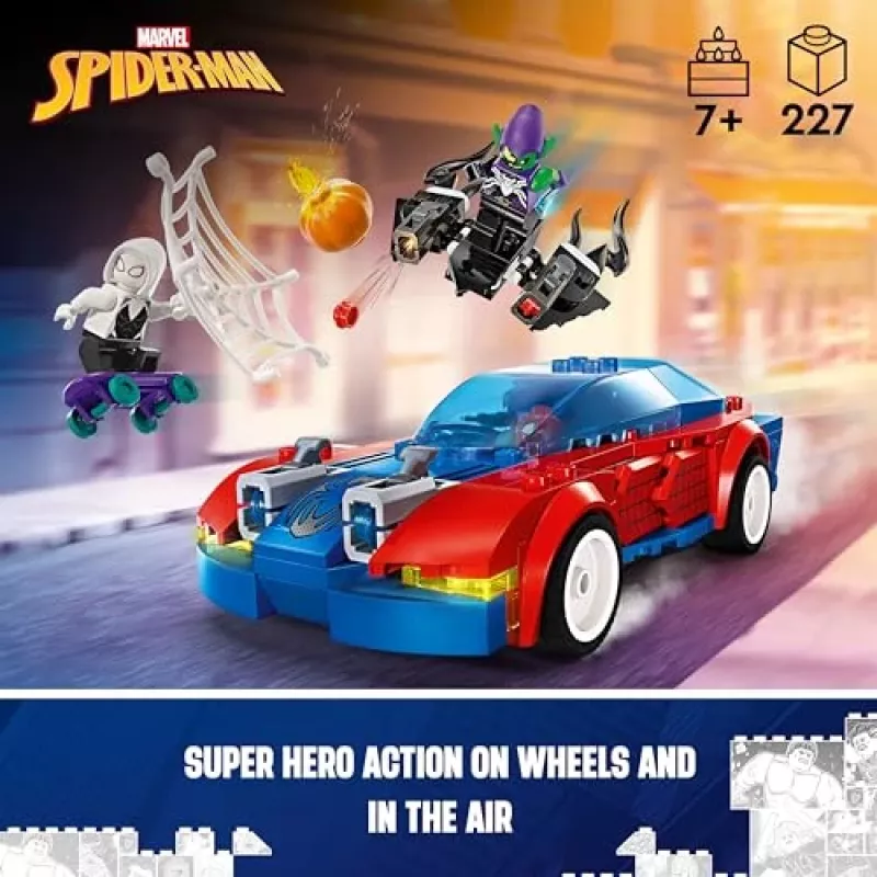 LEGO Marvel 76279 Spider-Man auto da corsa e Venom Green Goblin set di costruzioni