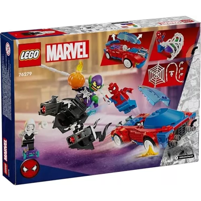LEGO Marvel 76279 Spider-Man auto da corsa e Venom Green Goblin set di costruzioni