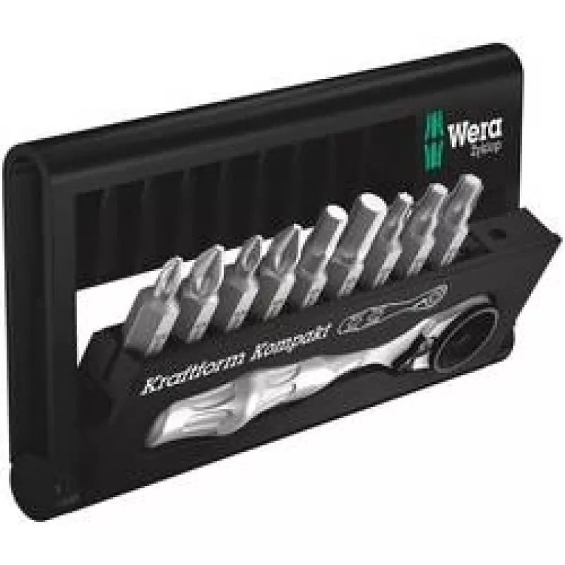Wera 05057418001 Bit-Check 10 Zyklop Mini BiTorsion 1 set di inserti, 10 pezzi, Phillips, Pozidriv