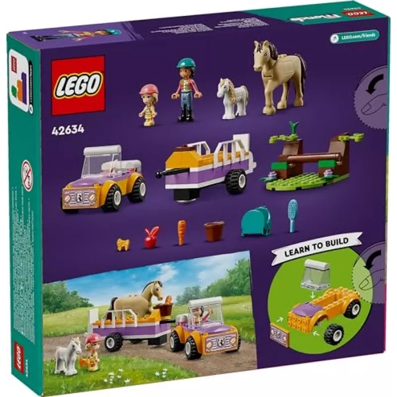LEGO Friends Set giocattolo animali rimorchio per cavalli e pony 42634