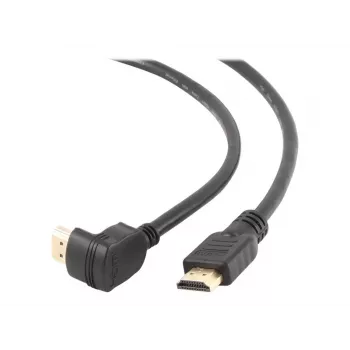 Cavo di collegamento HDMI v2.0 connettore a 90 gradi a connettore dritto, 19 poli contatti placcati oro, 1,8 m, confezione bulk