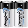 Batterie alcaline Energizer D Max Plus, confezione da 2