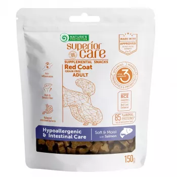 Snack morbidi per l'addestramento dei cani Nature’s Protection salmone 150 g — ipoallergenici al gusto di salmone, proteine 21 %, umidità 20 %