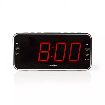 Nedis CLAR004BK radiosveglia con display LED, sintonizzatore FM, doppia sveglia, proiezione, AUX, nera