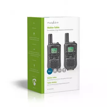 Nedis Set walkie talkie WLTK0500BK portata 5 km 8 canali PMR446