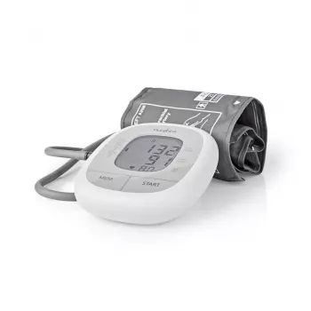 Nedis HCBL400WT Misuratore di pressione sanguigna, braccio, display LCD, bracciale 22-42 cm, bianco