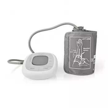 Nedis HCBL400WT Misuratore di pressione sanguigna, braccio, display LCD, bracciale 22-42 cm, bianco