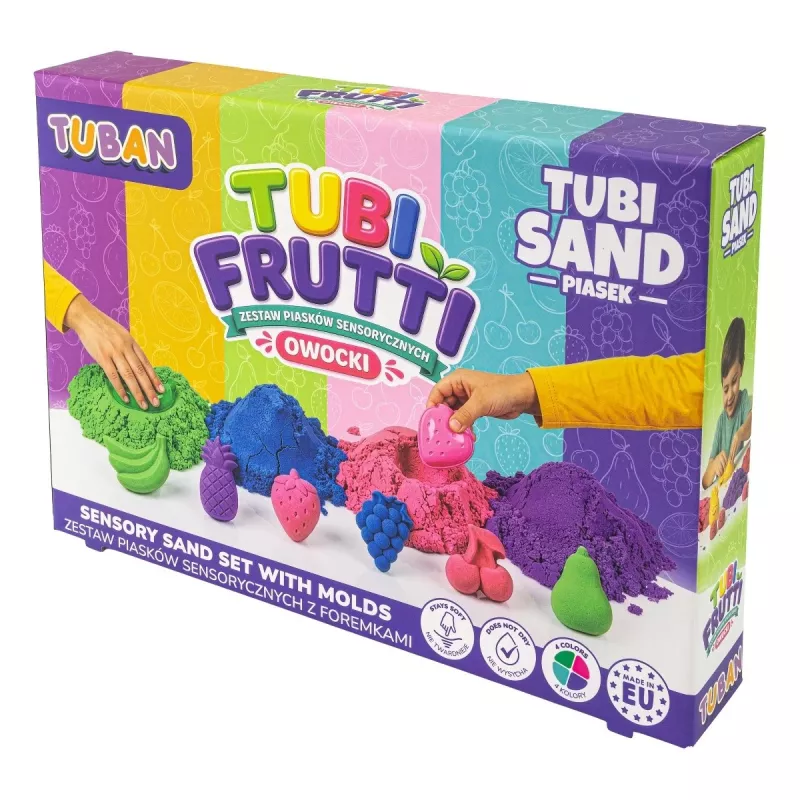 TUBAN Sensory Sand - Set Tubi Frutti 1 kg multicolore profumato alla frutta