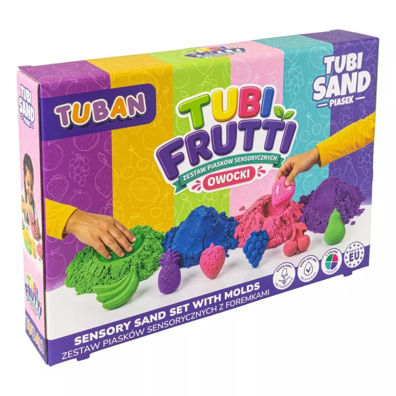 TUBAN Sensory Sand - Set Tubi Frutti 1 kg multicolore profumato alla frutta