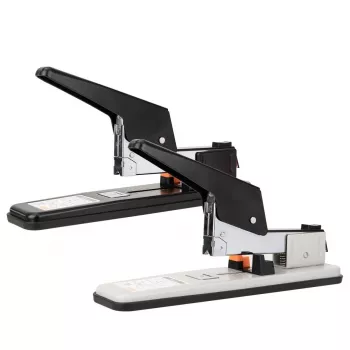 DELI E0392 cucitrice heavy duty, capacità 60 fogli, nero/argento