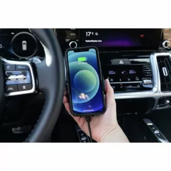 ANSMANN WiLine 15 supporto caricabatterie auto senza fili - ricarica rapida Qi 15W, bloccaggio automatico, rotazione 360°, nero