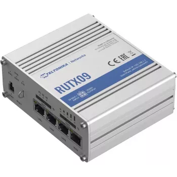 Teltonika RUTX09 router cellulare industriale 4G LTE-A Cat 6 con switch Gigabit a 4 porte, Dual SIM, GNSS