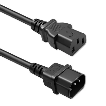 QOLTEC cavo di alimentazione IEC C13 C14 3x0,75mm² rame puro 1,8m nero