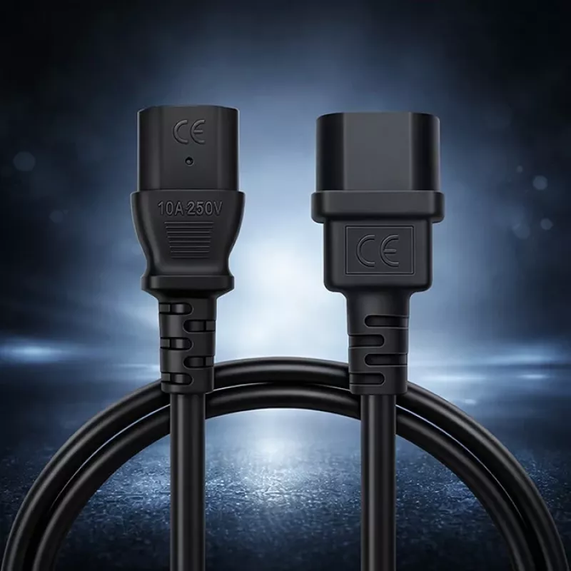 QOLTEC cavo di alimentazione IEC C13 C14 3x0,75mm² rame puro 1,8m nero
