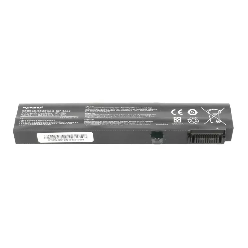 MOVANO Batteria ricaricabile BTY-M6H per MSI CX62 GE62 GE72 GL72 PE70 - 4400 mAh (48 Wh)