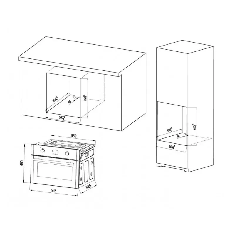 Forno compatto MPM-63-BOK-24, 24L, 1500W, nero