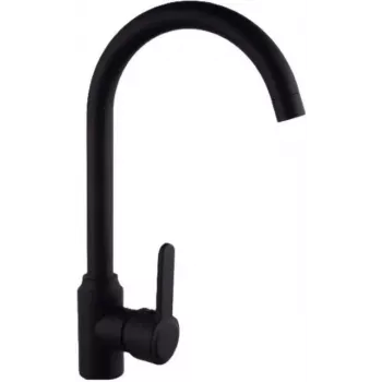 Pyramis Lefkada Set lavello da cucina 1 vasca 1 gocciolatoio nero + rubinetto Lungo Volcano Black Edition 590x440 mm