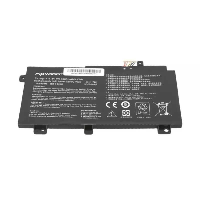 MOVANO batteria ricaricabile B31N1726 per Asus FX504 FX505 FX80G - 3900 mAh (44 Wh)