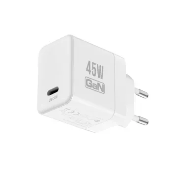 Crong Ultra Compact GaN USB-C 45W PD 3.0 PPS caricabatterie da parete (bianco)